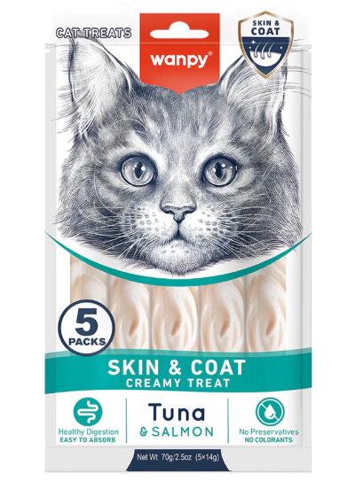 Wanpy Cat Creamy Tuna and Salmon Treats 70g