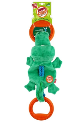 GiGwi Iron Grip Crocodile Plush Tug Toy with TPR Handle